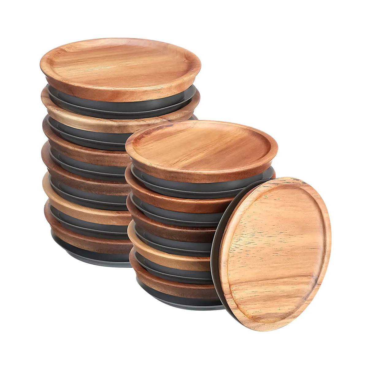 12Pcs 3.5 Inch Wide Mouth Mason Jar Lids Reusable Canning Lids Wooden Mason Jar Lids with Airtight Silicone Seal
12Pcs 3.5 Inch Wide Mouth Mason Jar Lids Reusable Canning Lids Wooden Mason Jar Lids with Airtight Silicone Seal