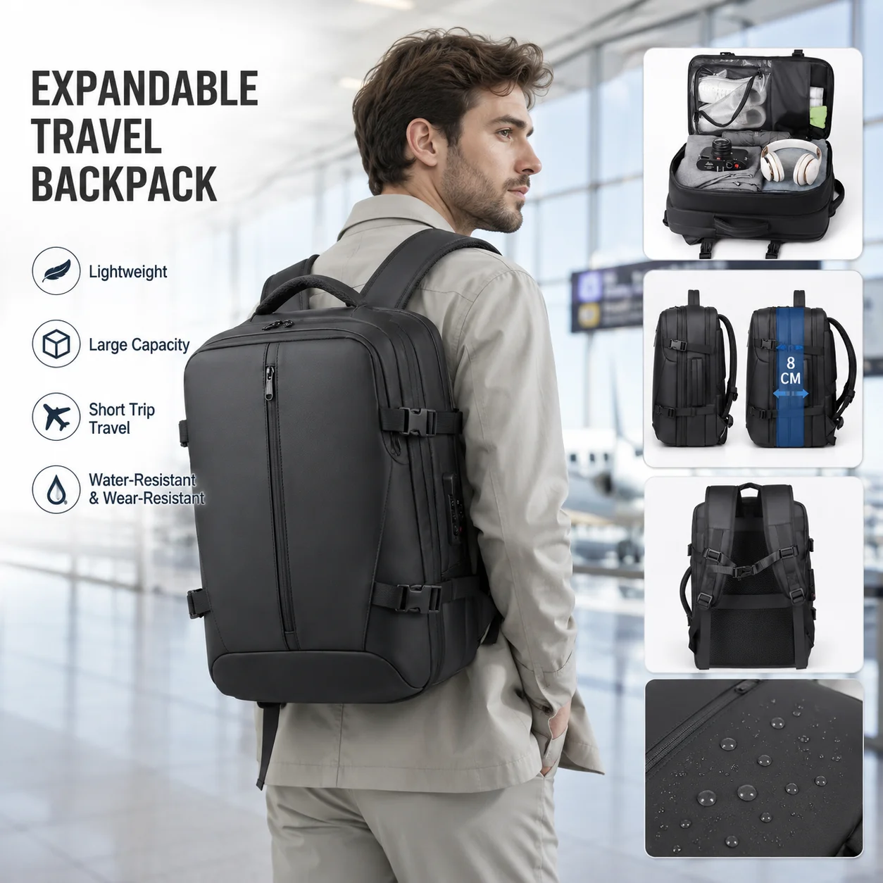 Mens Portable Travel Backpack Large Capacity Laptop Bag Lightweight Business Short Trip School Carry On Pack Outdoor Daypack
Mens Portable Travel Backpack Large Capacity Laptop Bag Lightweight Business Short Trip School Carry On Pack Outdoor Daypack