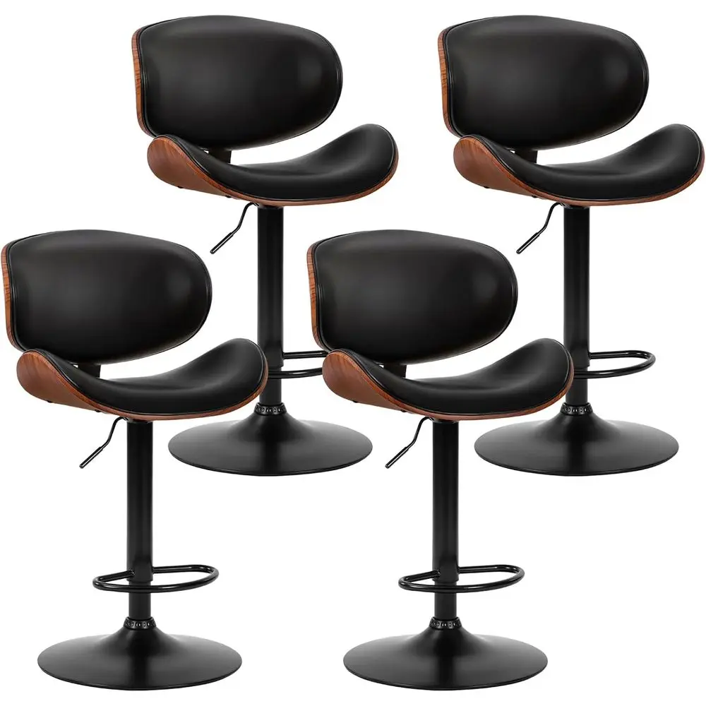 Swivel Bar Stools Set o 4, Adjustable Counter Height Bentwood BarStools, PU Leather Upholstery Bar Chair with Ergonomic Back and
Swivel Bar Stools Set o 4, Adjustable Counter Height Bentwood BarStools, PU Leather Upholstery Bar Chair with Ergonomic Back and