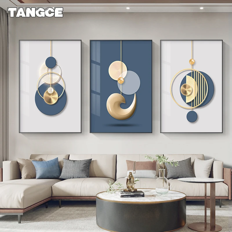 Modern Golden Geometric Painting Abstract Blue Canvas Posters Prints Nordic Art Wall Decor Pictures for Living Room Bedroom Loft
Modern Golden Geometric Painting Abstract Blue Canvas Posters Prints Nordic Art Wall Decor Pictures for Living Room Bedroom Loft