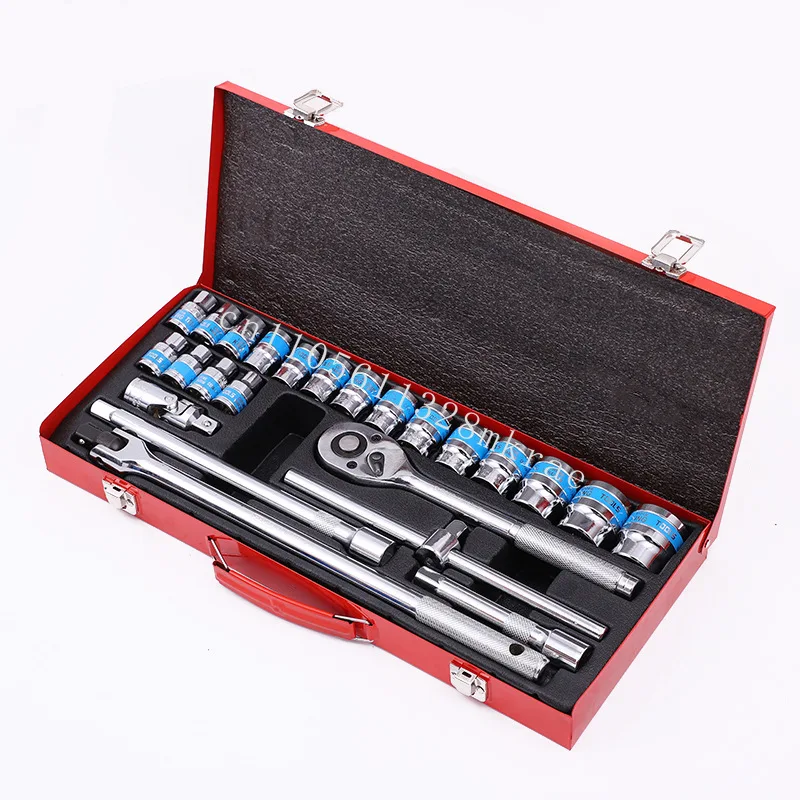 New 24pcs Packaging Metal Box 1/2 "Auto Repair Tool Set Jumper Wheel Wrench Repair Jumper Tool Set Car Bicycle Tool Set
New 24pcs Packaging Metal Box 1/2 "Auto Repair Tool Set Jumper Wheel Wrench Repair Jumper Tool Set Car Bicycle Tool Set