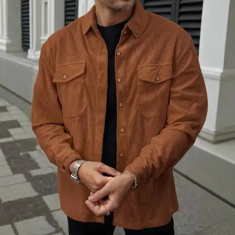 Spring Autumn 2025 New Corduroy Workwear Shirt Outerwear Cross-Border Men's Shirt Citywalk PU Material Long Sleeve Neck
Spring Autumn 2025 New Corduroy Workwear Shirt Outerwear Cross-Border Men's Shirt Citywalk PU Material Long Sleeve Neck