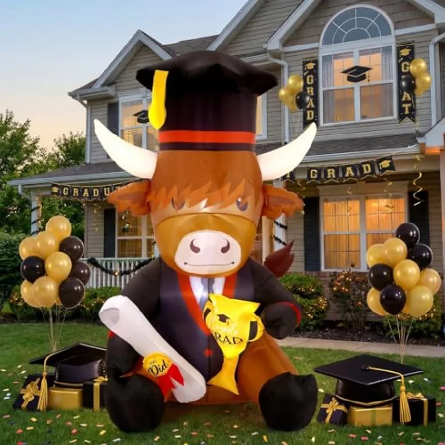 Graduation yard decor: inflatable Highland cow, 5ft, PVC material, white/brown, LED-lit for indoor/outdoor use, Class of 2026 p
Graduation yard decor: inflatable Highland cow, 5ft, PVC material, white/brown, LED-lit for indoor/outdoor use, Class of 2026 p