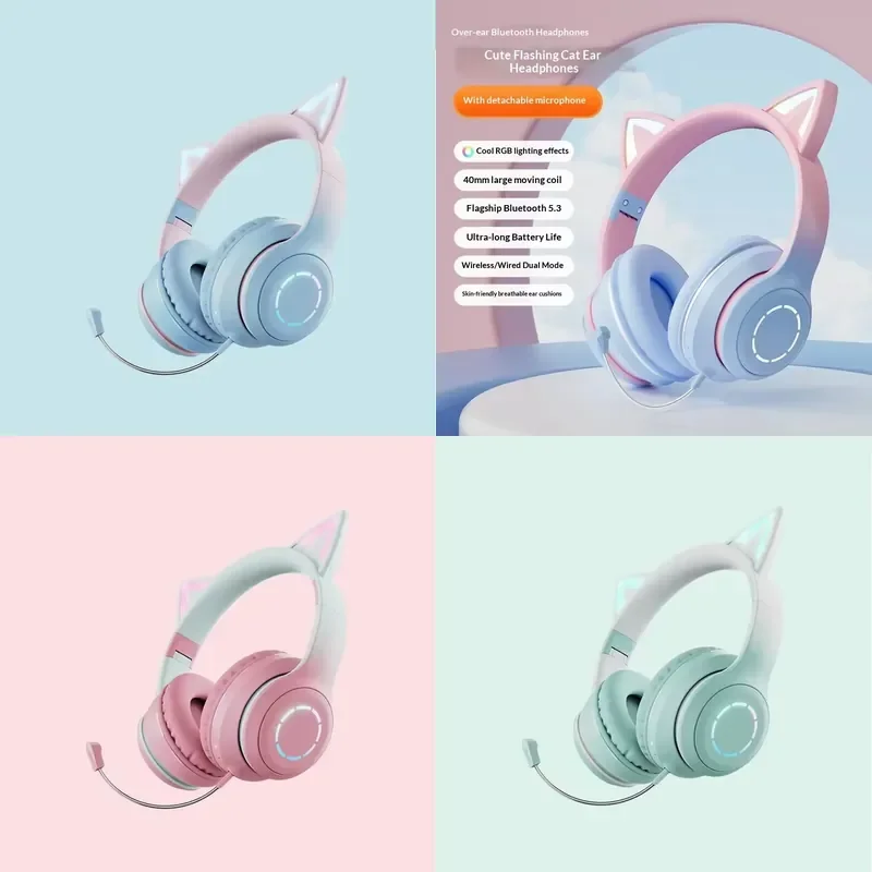 【CHIMU HOME】 Cross-border New B39PRO Cat Ear Luminous Gaming Headset for Dual Mode Wired Wireless with Active Noise
【CHIMU HOME】 Cross-border New B39PRO Cat Ear Luminous Gaming Headset for Dual Mode Wired Wireless with Active Noise