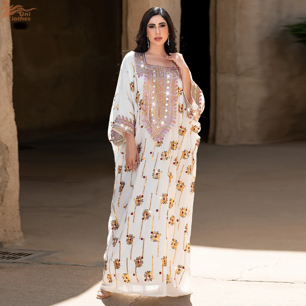 2025 Stylish Dubai Abaya Dress Arabic Embroidered Sequined Jalabiya Kaftan Loose Fit Ramadan Eid Islamic Evening Wear
2025 Stylish Dubai Abaya Dress Arabic Embroidered Sequined Jalabiya Kaftan Loose Fit Ramadan Eid Islamic Evening Wear