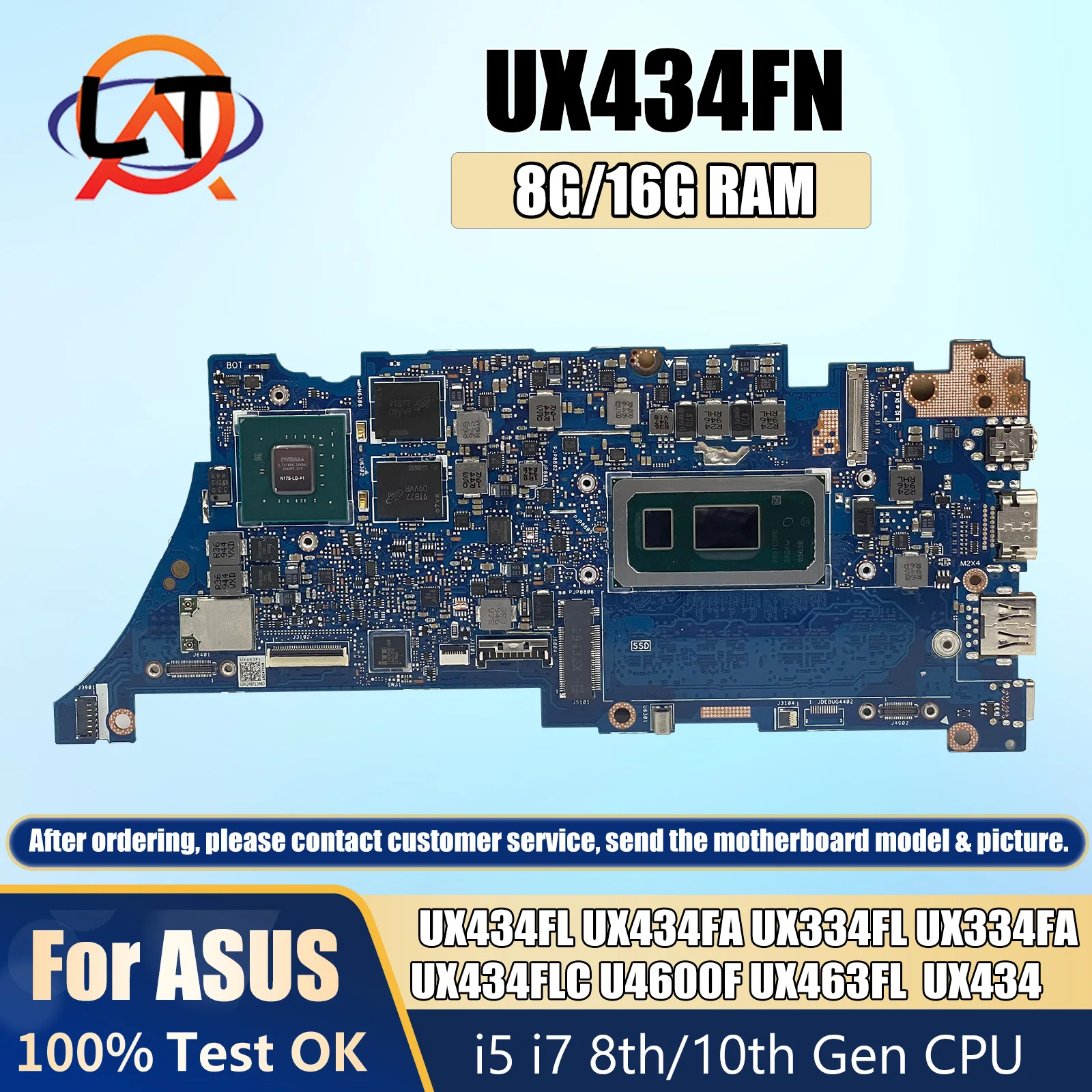 Материнская плата UX434F для ASUS UX434FL UX434FA UX334FL UX334FA UX434FLC U4600F UX463FL UX434 материнская плата i5 i7 процессор 8 ГБ/16 ГБ ОЗУ
Материнская плата UX434F для ASUS UX434FL UX434FA UX334FL UX334FA UX434FLC U4600F UX463FL UX434 материнская плата i5 i7 процессор 8 ГБ/16 ГБ ОЗУ