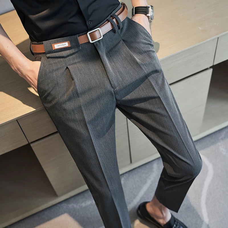 2023 Korean Men Suit Pants Casual Business Dress Pants Fashion Belt Office Social Streetwear Wedding Trousers Pantalon Homme 36
2023 Korean Men Suit Pants Casual Business Dress Pants Fashion Belt Office Social Streetwear Wedding Trousers Pantalon Homme 36