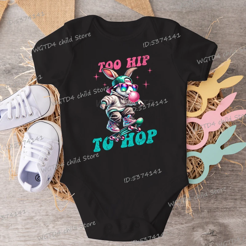Креативные детские комбинезоны с кроликом для скейтборда Too Hip To Hop, милый пасхальный кролик, боди с короткими рукавами и пузырьками, комбинезон для новорожденных
Креативные детские комбинезоны с кроликом для скейтборда Too Hip To Hop, милый пасхальный кролик, боди с короткими рукавами и пузырьками, комбинезон для новорожденных
