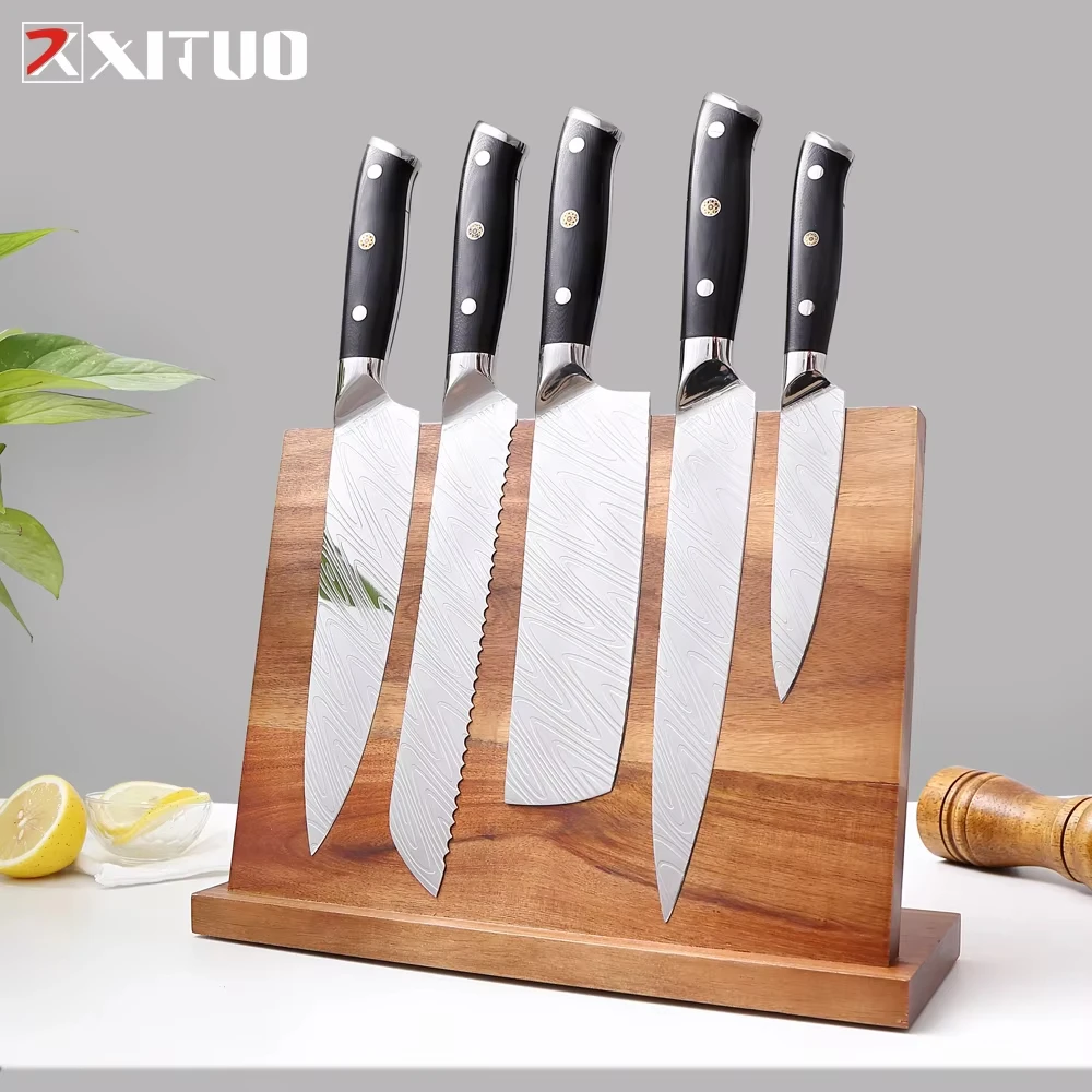 XITUO Magnetic Knife Holder Selected Acacia Wood Built-In Powerful Magnetic Kitchen Knife Storage Tool Suitable For Knife Set
XITUO Magnetic Knife Holder Selected Acacia Wood Built-In Powerful Magnetic Kitchen Knife Storage Tool Suitable For Knife Set