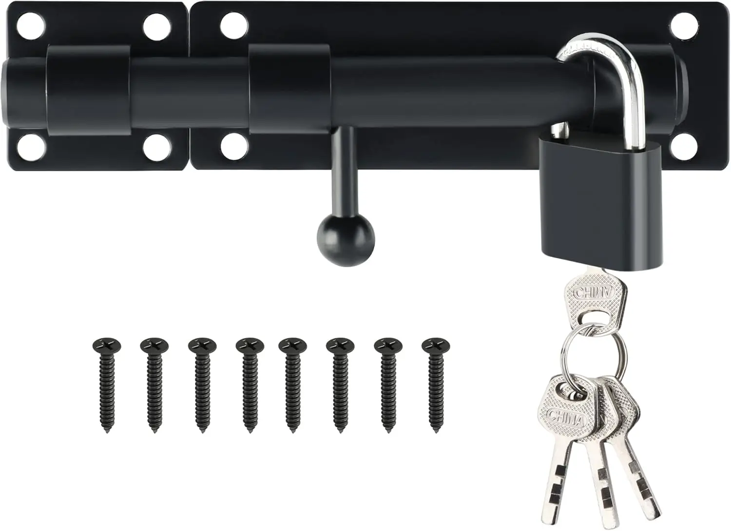 Heavy Duty 6" Stainless Steel Slide Bolt Latch for Gates, Barn Doors - Matte Black
Heavy Duty 6" Stainless Steel Slide Bolt Latch for Gates, Barn Doors - Matte Black