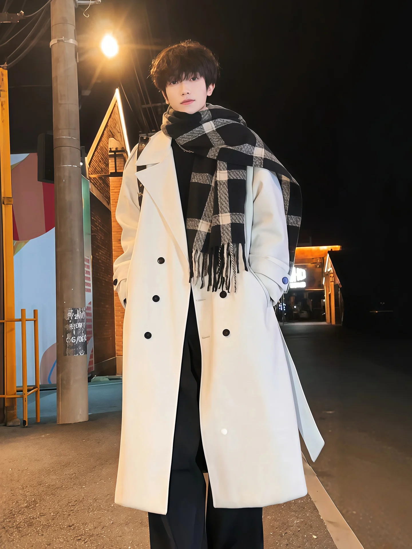 Мужское шерстяное пальто в корейском стиле, осенне-зимнее, свободного кроя, до колен, повседневное, в стиле британского колледжа, ветровка
Мужское шерстяное пальто в корейском стиле, осенне-зимнее, свободного кроя, до колен, повседневное, в стиле британского колледжа, ветровка