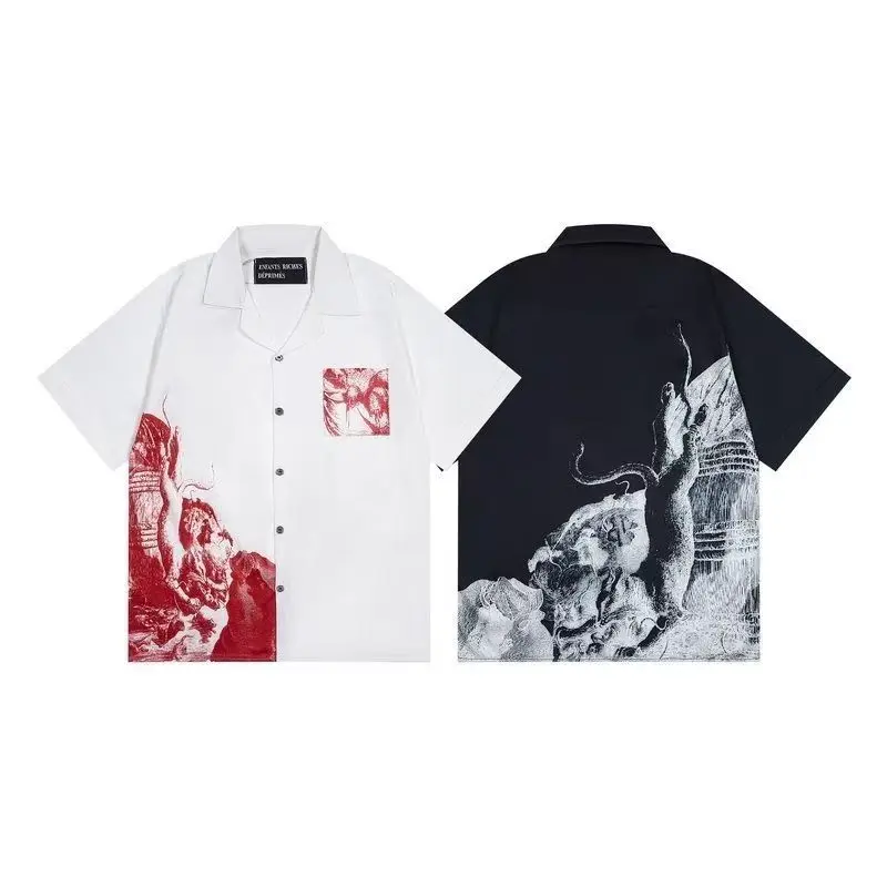 Summer new loose casual 3D printing pattern pocket short-sleeved shirt for men and women
Summer new loose casual 3D printing pattern pocket short-sleeved shirt for men and women