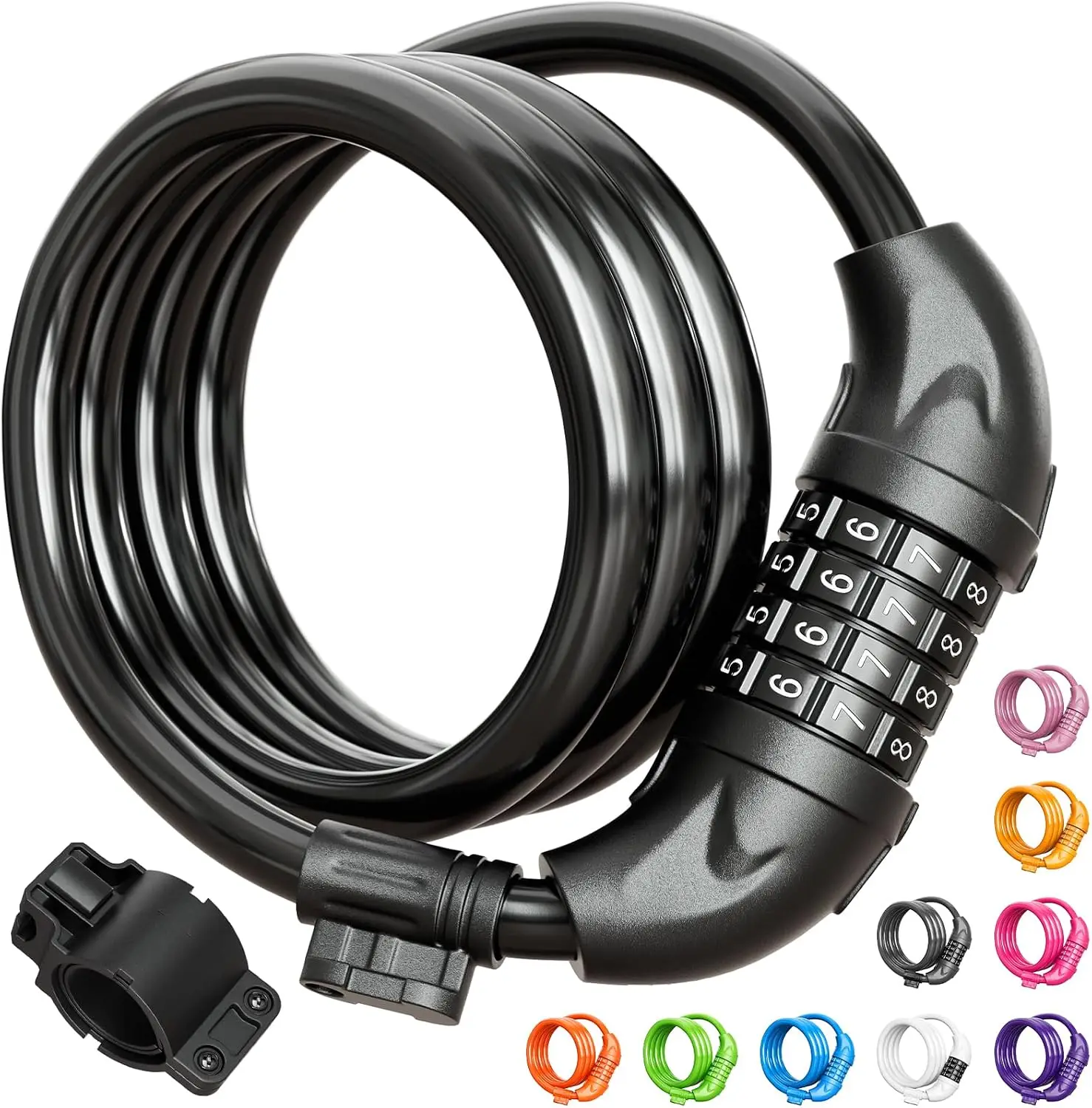 4FT Cable Bike Lock with Resettable Combination, Secure Bicycle Lock for Scooter & Motorcycle
4FT Cable Bike Lock with Resettable Combination, Secure Bicycle Lock for Scooter & Motorcycle