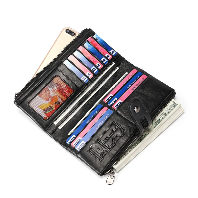 Women's Wallet Genuine Leather Long Clutch With Blocking Cards Holder Zip Coin Purse Large Capacity Cell Phone Bags Wallet Men
Women's Wallet Genuine Leather Long Clutch With Blocking Cards Holder Zip Coin Purse Large Capacity Cell Phone Bags Wallet Men