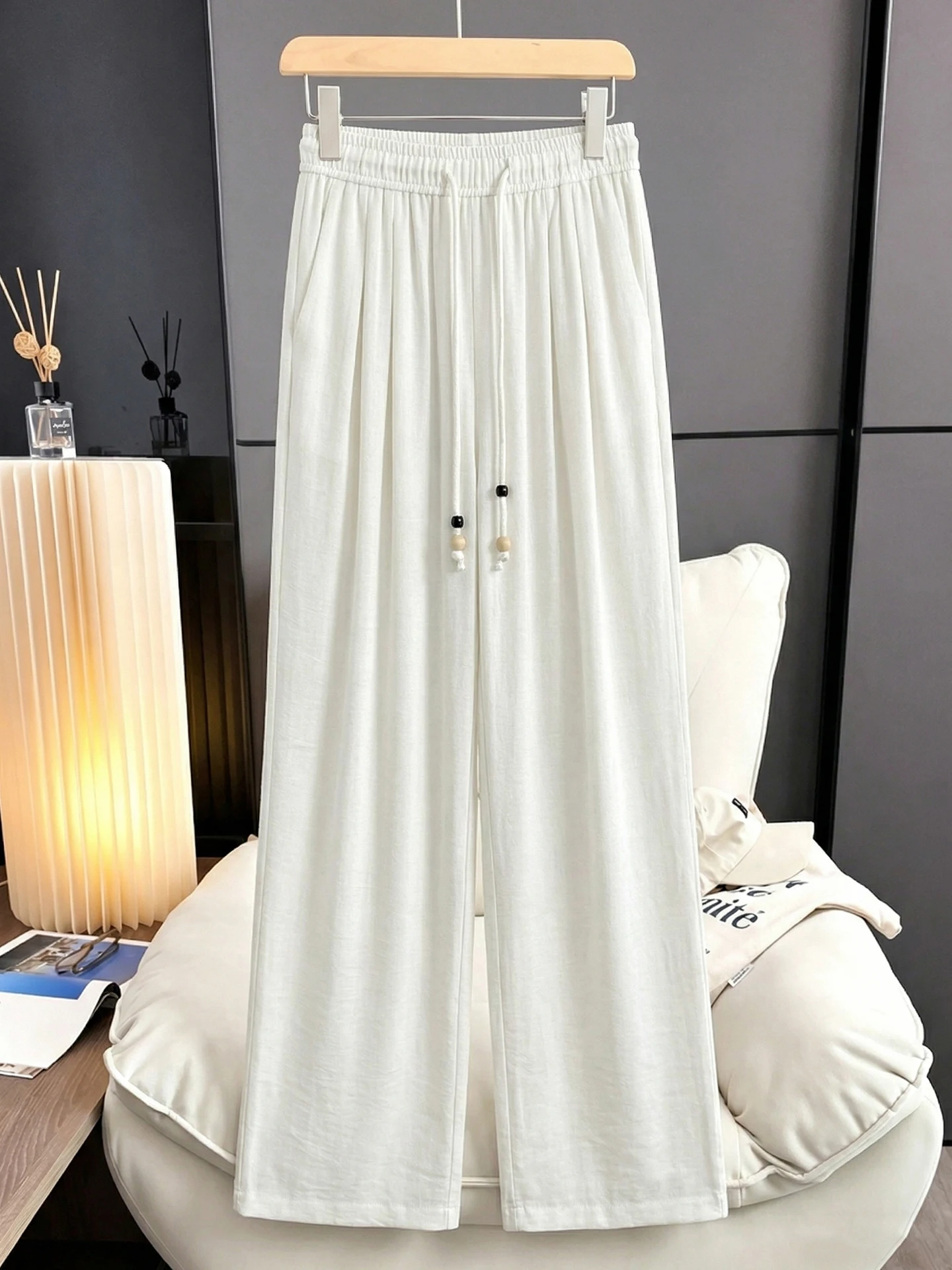 Slimming High Waist Wide Leg Pants Skin-friendly Casual Loose Korean Style Summer Fashionable Youthful Ladies' plus Size
Slimming High Waist Wide Leg Pants Skin-friendly Casual Loose Korean Style Summer Fashionable Youthful Ladies' plus Size