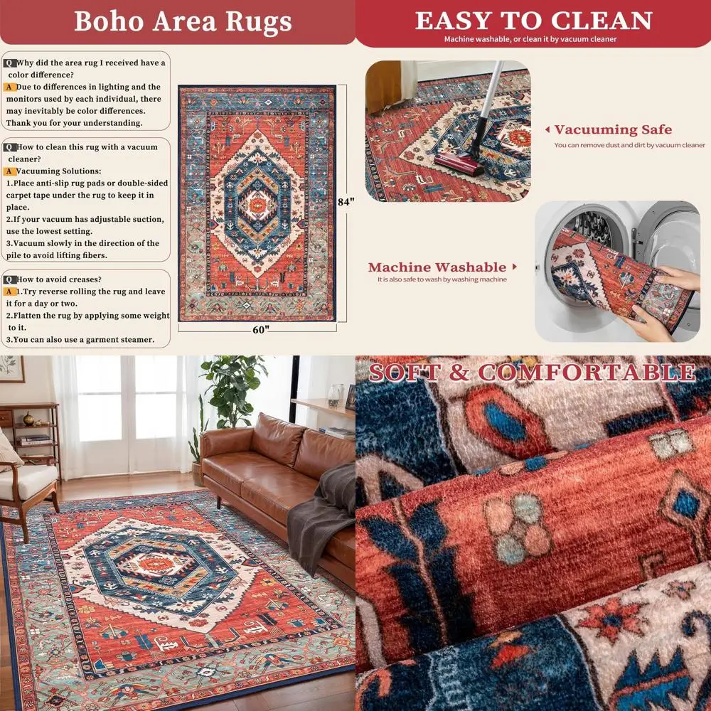 Моющийся ковер 5x7 в стиле бохо, моющиеся большие ковры для гостиной, ультрамягкий нескользящий ковер с принтом под ржавчину, винтажный фермерский стиль
Моющийся ковер 5x7 в стиле бохо, моющиеся большие ковры для гостиной, ультрамягкий нескользящий ковер с принтом под ржавчину, винтажный фермерский стиль