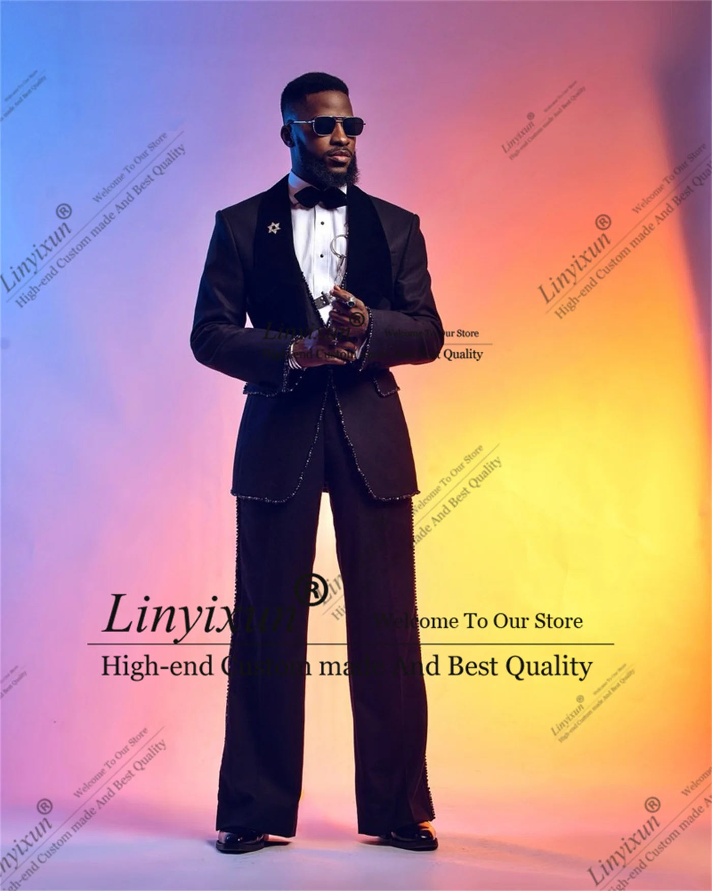 Elegent Embroidered Stone Tuxedo Shiny Beaded Men Suits 2 Pieces Male Dinner Party Prom Blazers Customized Groom Costume Homme
Elegent Embroidered Stone Tuxedo Shiny Beaded Men Suits 2 Pieces Male Dinner Party Prom Blazers Customized Groom Costume Homme