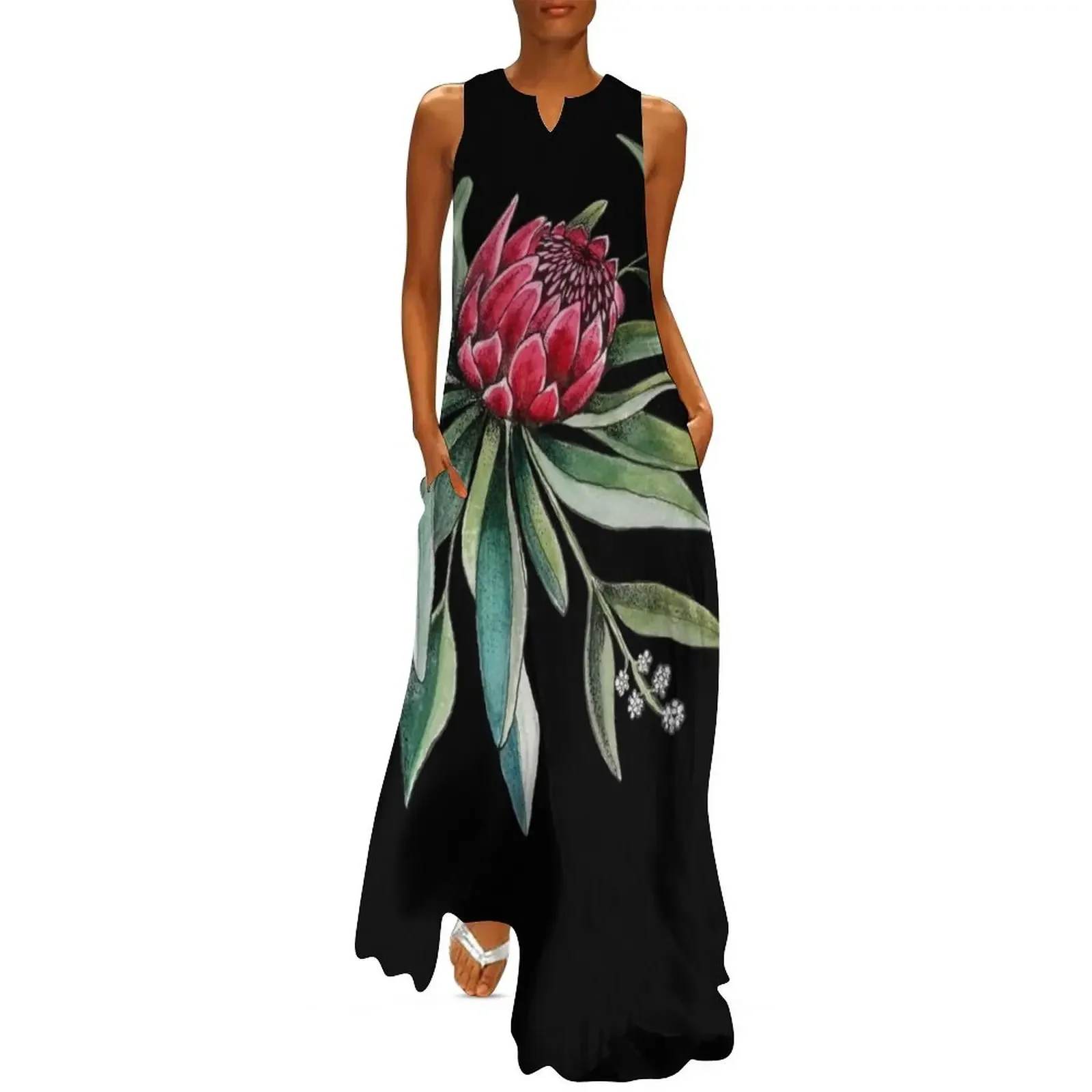 Protea flower Watercolor on white Long Dress Evening gown luxury woman evening dress summer dress women 2025
Protea flower Watercolor on white Long Dress Evening gown luxury woman evening dress summer dress women 2025