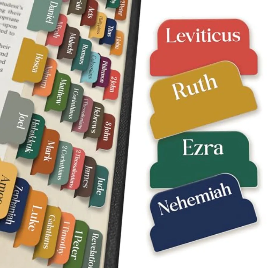 90 Christian Bible Tabs for Women, Men, and - Assorted Colors - Large Print Laminated Labels - Bible Index Tabs for Church, Bib
90 Christian Bible Tabs for Women, Men, and - Assorted Colors - Large Print Laminated Labels - Bible Index Tabs for Church, Bib