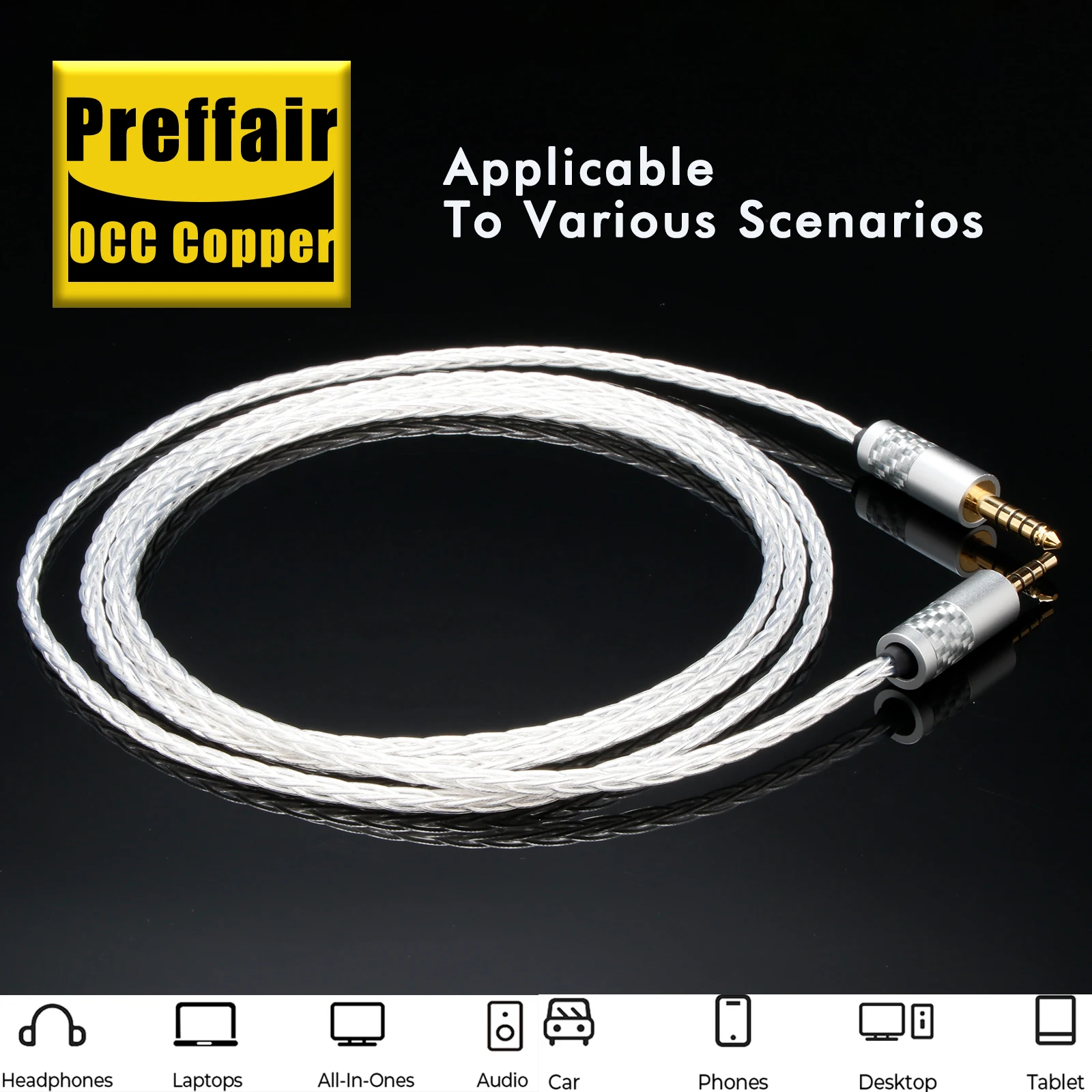 Premium Custom-Length Cable: 7N OCC Copper with 70μm Silver Plating & Gold-Plated Connector
Premium Custom-Length Cable: 7N OCC Copper with 70μm Silver Plating & Gold-Plated Connector