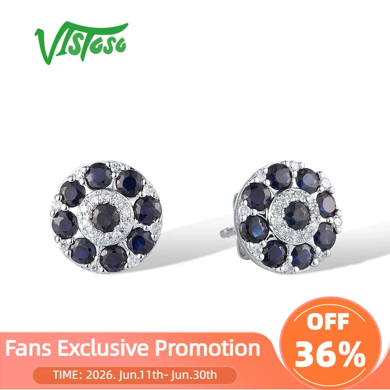 VISTOSO Real 14K 585 White Gold Earrings Stud For Women Sparkling Diamond Blue Sapphire Round Glamorous Wedding Fine Jewelry
VISTOSO Real 14K 585 White Gold Earrings Stud For Women Sparkling Diamond Blue Sapphire Round Glamorous Wedding Fine Jewelry