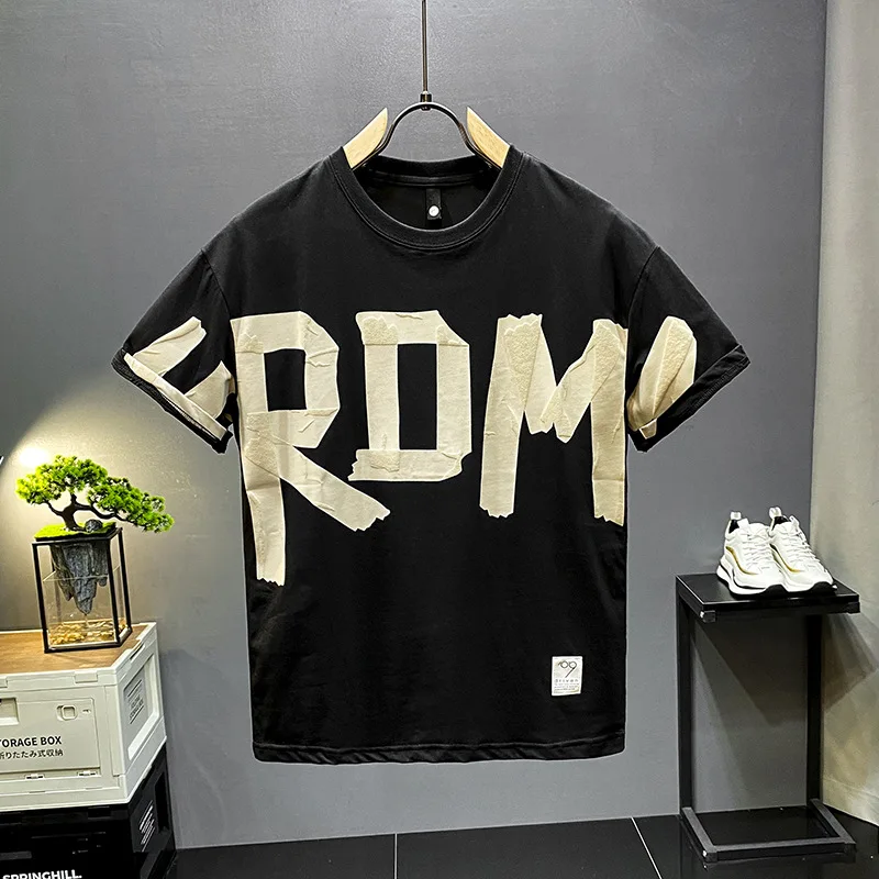 Large letter printed fashionable T-shirt for men's 2024 new summer loose casual versatile short sleeved clothes
Large letter printed fashionable T-shirt for men's 2024 new summer loose casual versatile short sleeved clothes