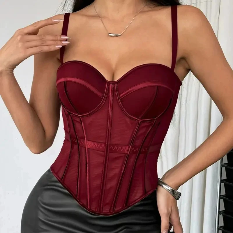 Sexy Waisted Transparent Mesh Lady Bustier Elegant Shaping Women Corset Girls Slim Evening Wear Crops Top Lady Short Body Shaper
Sexy Waisted Transparent Mesh Lady Bustier Elegant Shaping Women Corset Girls Slim Evening Wear Crops Top Lady Short Body Shaper