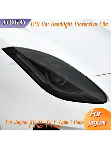 For Jaguar XE XF XJ F Type I Pace E Pace F Pace Car Headlight Protective Tint Film Smoked Black TPU Sticker Accessories