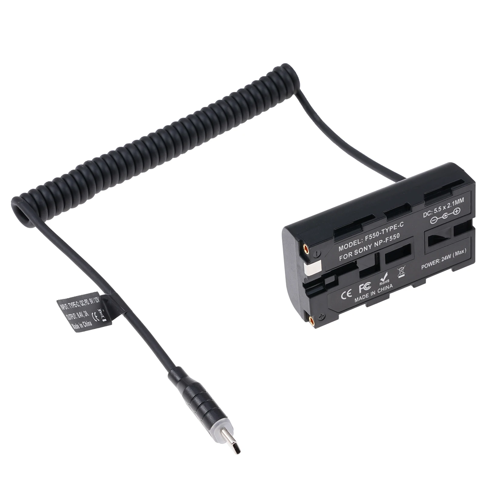 Dummy Battery NP-F550 Virtual Battery +Type-C spring wire Cable 9V/3A 8.4V/3A 22AWG,OD3. 5mm Fotografica Photography Accessorie
Dummy Battery NP-F550 Virtual Battery +Type-C spring wire Cable 9V/3A 8.4V/3A 22AWG,OD3. 5mm Fotografica Photography Accessorie