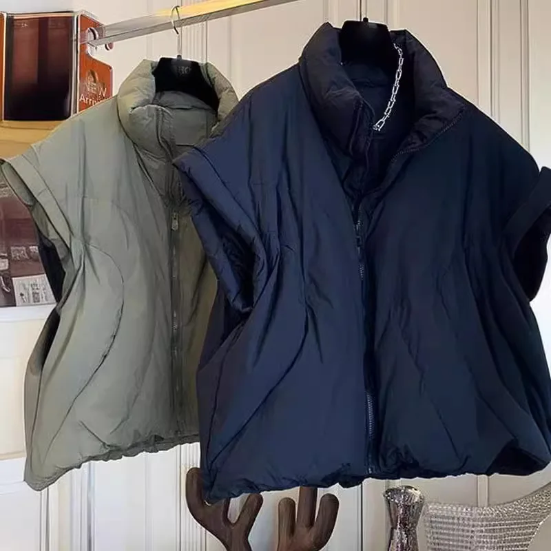 Fashion Vintage Design Quilted Vests Stand Neck Sleeveless Zipper Pockets Solid Color Coats Warm Thicke Jackets Women's Clothing
Fashion Vintage Design Quilted Vests Stand Neck Sleeveless Zipper Pockets Solid Color Coats Warm Thicke Jackets Women's Clothing