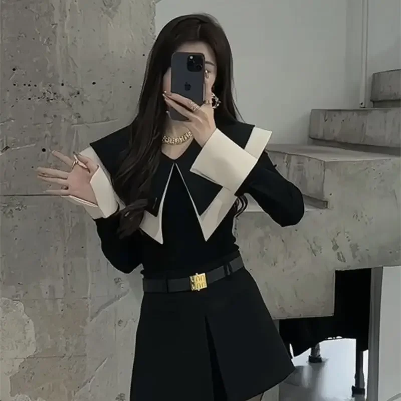 Women's Clothing Patchwork All-match Youth Korean Trend Sweet Shirts Spring Autumn New Fashion Navy Leader Long Sleeve Blouses
Women's Clothing Patchwork All-match Youth Korean Trend Sweet Shirts Spring Autumn New Fashion Navy Leader Long Sleeve Blouses