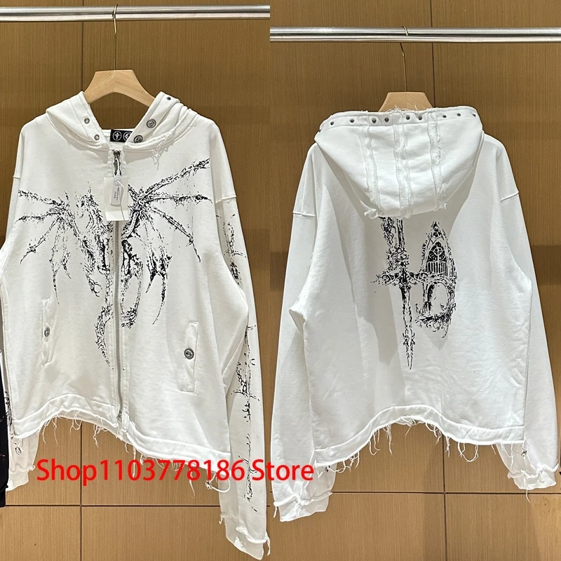 New Autumn Winter THUG CLUB Hoodie Demon Keel Print Riveted Zipper Cardigan Men Women High Street Hip Hop Hooded Sweatshirt
New Autumn Winter THUG CLUB Hoodie Demon Keel Print Riveted Zipper Cardigan Men Women High Street Hip Hop Hooded Sweatshirt