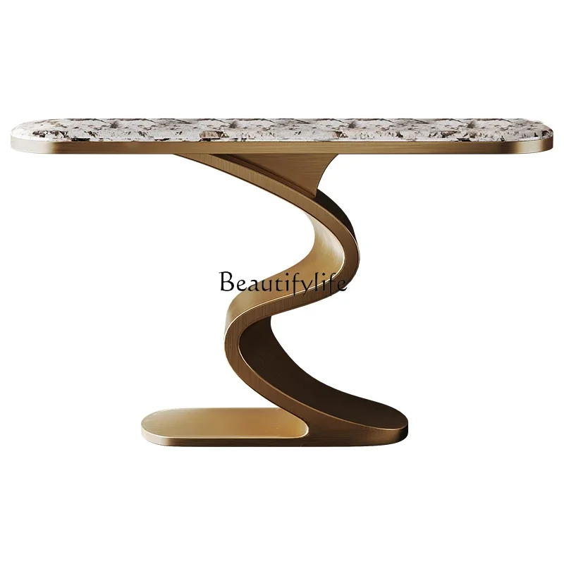 Light luxury high-end entrance table, living room facing the door against the wall, end view table
Light luxury high-end entrance table, living room facing the door against the wall, end view table