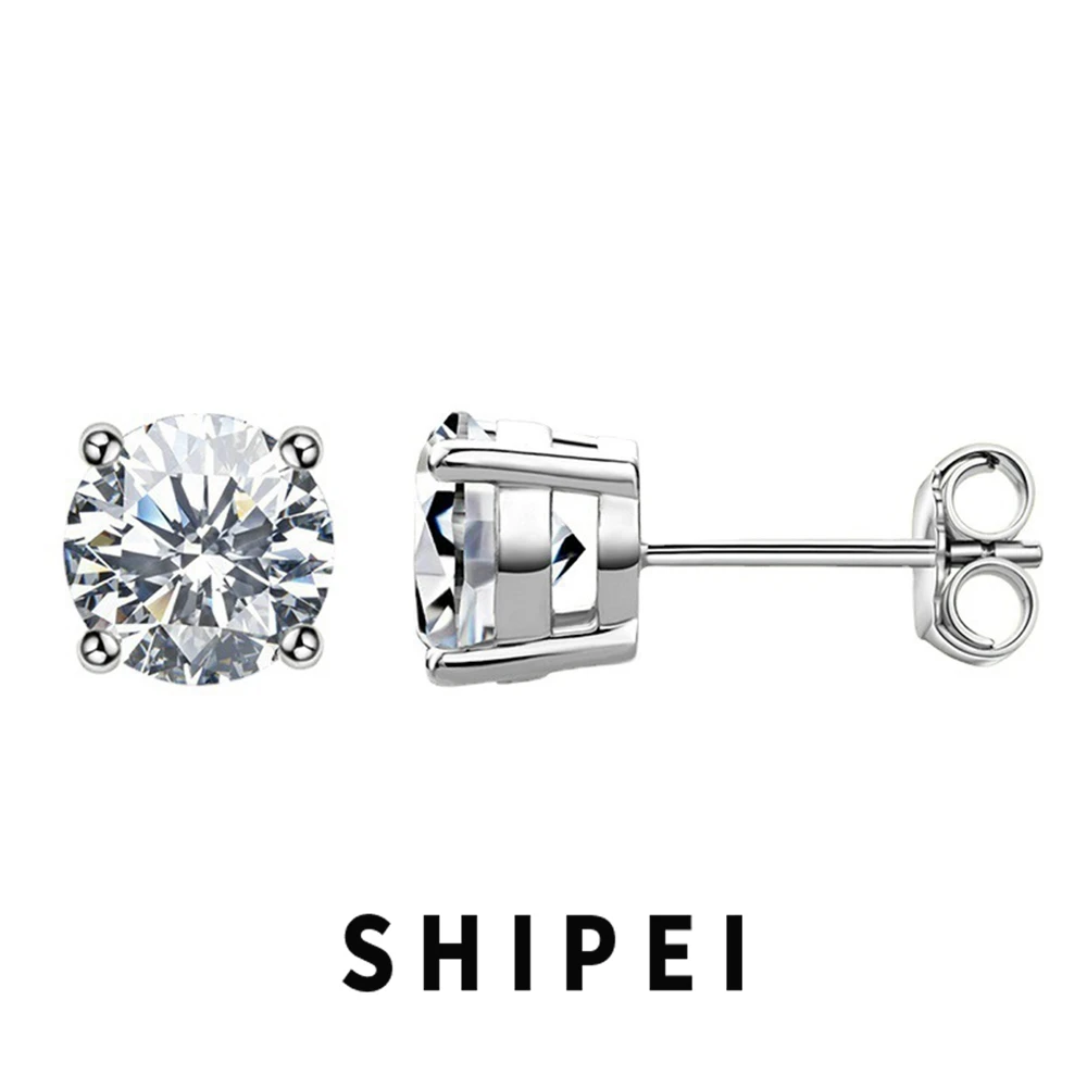 SHIPEI 0.5-1CT Round Cut Moissanite Diamond Simple Stud Earrings Wedding Engagement Jewelry Sparkling 100% 925 Sterling Silver
SHIPEI 0.5-1CT Round Cut Moissanite Diamond Simple Stud Earrings Wedding Engagement Jewelry Sparkling 100% 925 Sterling Silver