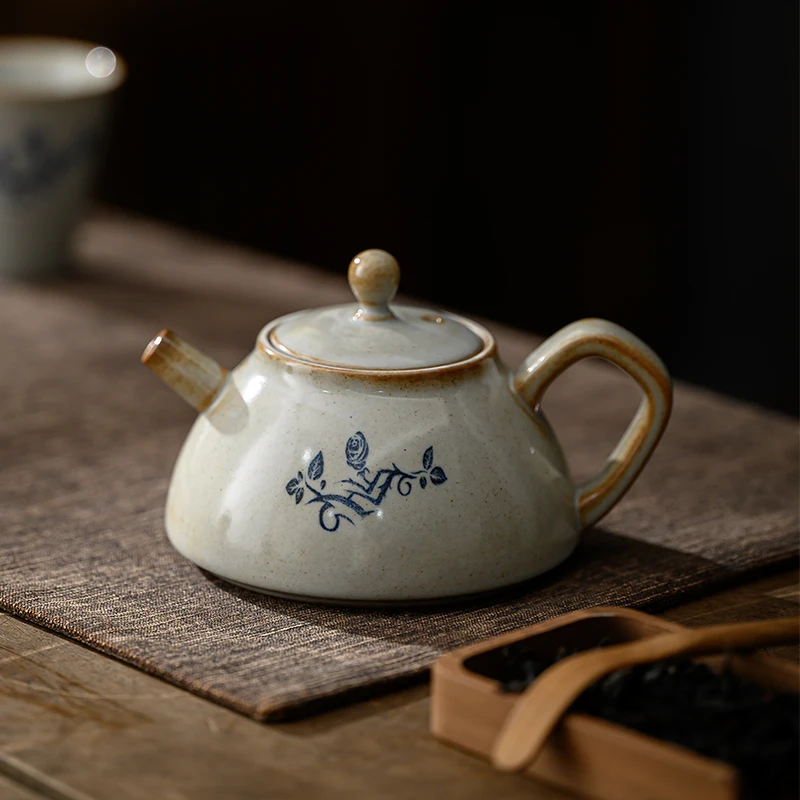 Japanese ceramic side handle teapot Kung Fu tea set tea maker creative retro household pot
Japanese ceramic side handle teapot Kung Fu tea set tea maker creative retro household pot