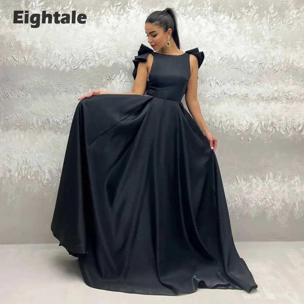 Eightale New in Evening Dresses Cap Sleeves A-Line Satin Backless Black Blue Prom Party Gowns Graduation abendkleid damen
Eightale New in Evening Dresses Cap Sleeves A-Line Satin Backless Black Blue Prom Party Gowns Graduation abendkleid damen