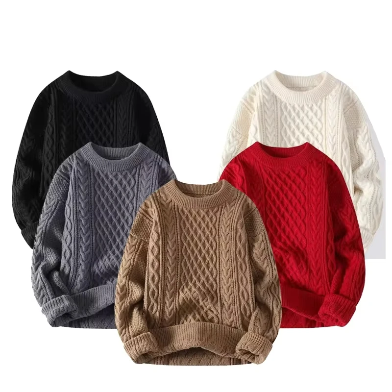 Thickening Winter Men's Round Neck Thickened Sweater Knitted Pullover Solid Color Long Sleeved Casual Daily Warm Coat
Thickening Winter Men's Round Neck Thickened Sweater Knitted Pullover Solid Color Long Sleeved Casual Daily Warm Coat
