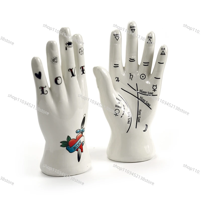 Palmistry Ceramic Jewelry Rack Art Tabletop Ornament Model House Decoration
Palmistry Ceramic Jewelry Rack Art Tabletop Ornament Model House Decoration