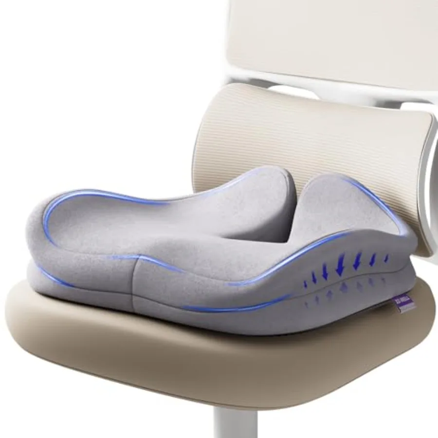 Office Chair Seat Cushions - Patented Extra Large 21.2 W x 16.5 L Memory Foam Cushion for Tailbone Pain Relief and Sitting Pres
Office Chair Seat Cushions - Patented Extra Large 21.2 W x 16.5 L Memory Foam Cushion for Tailbone Pain Relief and Sitting Pres