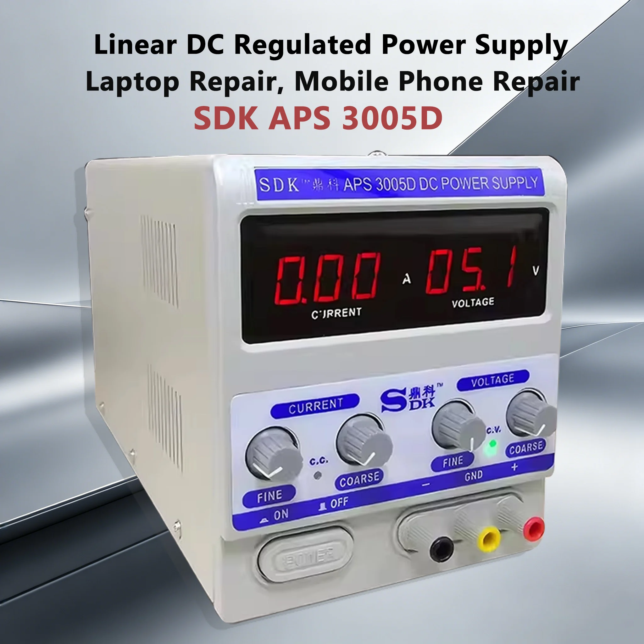 3005D DC Power Supply 30V 5A Adjustable Digital Display Bench Voltage Regulator for Phone Electronics Repair
3005D DC Power Supply 30V 5A Adjustable Digital Display Bench Voltage Regulator for Phone Electronics Repair