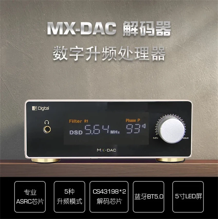 NEW Upgrade MX-DAC Audiophile Class A Headphone Amplifier DAC With Bluetooth 5.0,CS43198*2 DSD512 SRC Clock Circuit
NEW Upgrade MX-DAC Audiophile Class A Headphone Amplifier DAC With Bluetooth 5.0,CS43198*2 DSD512 SRC Clock Circuit