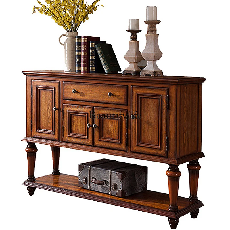 European American rural solid wood retro old one bucket entrance cabinet living room storage cabinet
European American rural solid wood retro old one bucket entrance cabinet living room storage cabinet