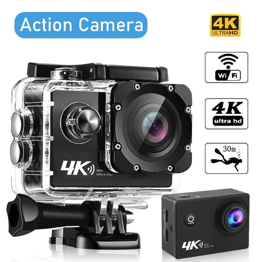 4K Action Camera A1 Ultra HD WiFi 12MP 2" LCD 30M Waterproof 170D Remote Control Helmet Bicycle Video Camera Outdoor Sport Cam
4K Action Camera A1 Ultra HD WiFi 12MP 2" LCD 30M Waterproof 170D Remote Control Helmet Bicycle Video Camera Outdoor Sport Cam