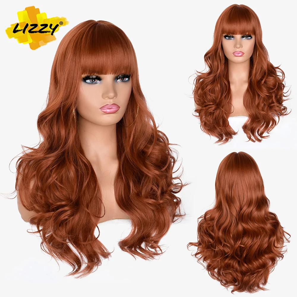 Long Wavy Hair Wigs For Women Red Brown Copper Ginger Synthetic Natural Body Wave Wig With Bangs Cosplay Party Heat Resistant
Long Wavy Hair Wigs For Women Red Brown Copper Ginger Synthetic Natural Body Wave Wig With Bangs Cosplay Party Heat Resistant