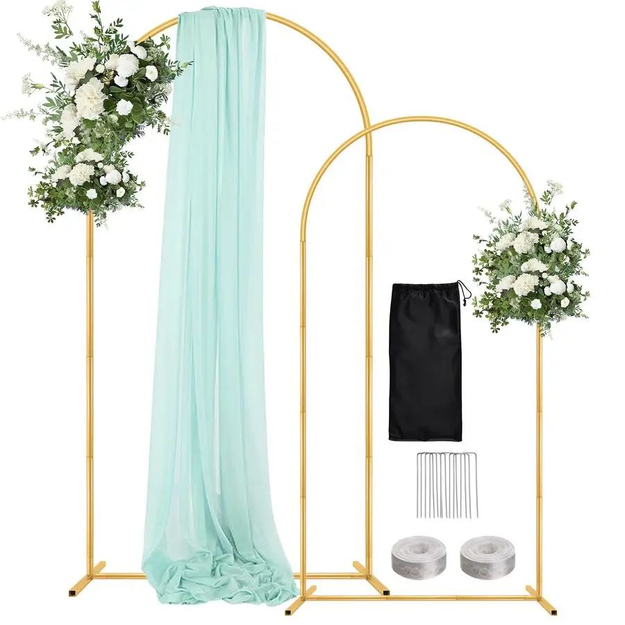 Wedding Arch Backdrop Stand 7.2FT, 6FT Set of 2, Gold Metal Balloon Arch kit Stand for Gender Reveal Ceremony Engagement Anniver
Wedding Arch Backdrop Stand 7.2FT, 6FT Set of 2, Gold Metal Balloon Arch kit Stand for Gender Reveal Ceremony Engagement Anniver