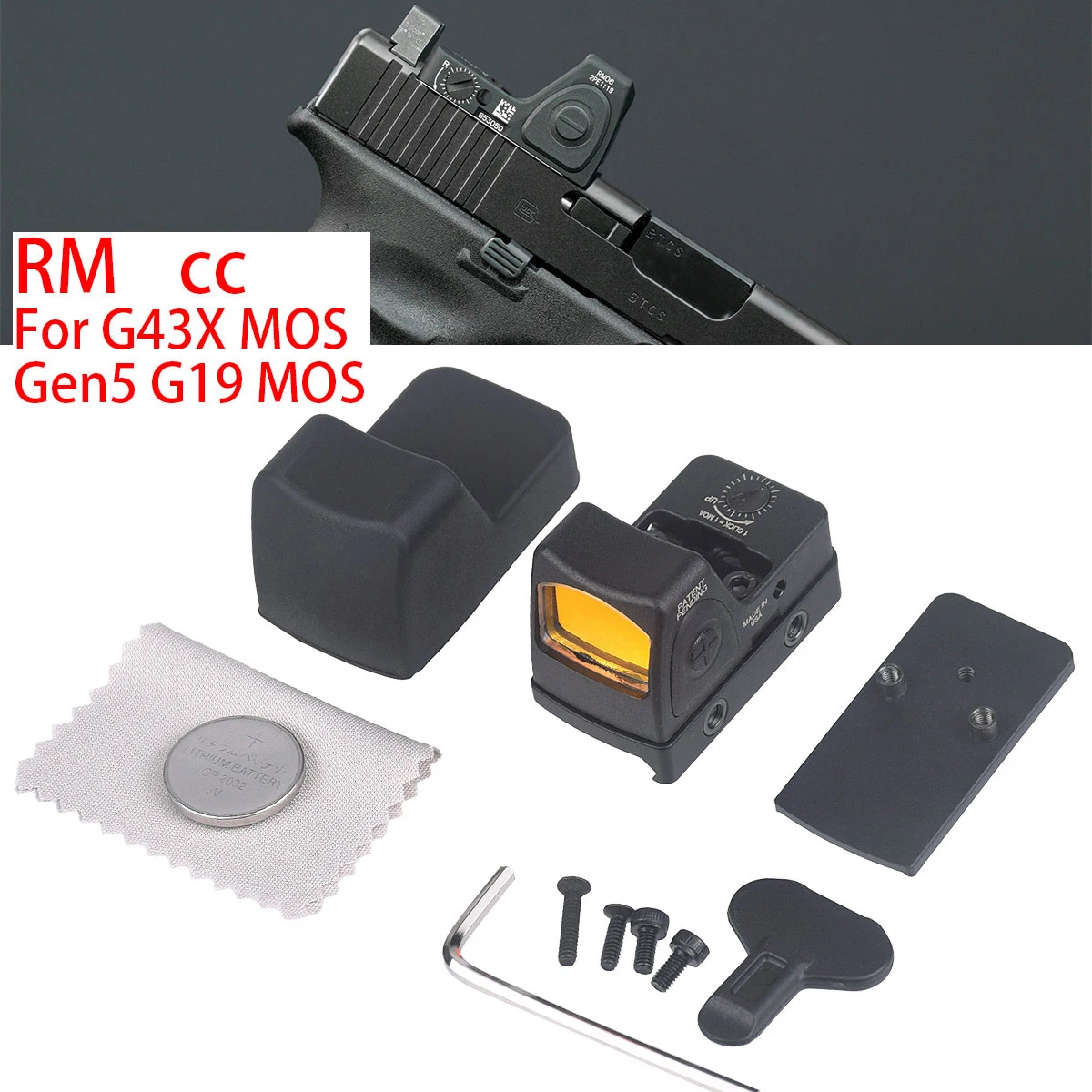 Tactical Red Dot Sight RMcc Mos G43X G19 Glock 19 43X Mos Compact Pistol 3.25 moa Reflex Scope IWB 20mm Picatinny Rail
Tactical Red Dot Sight RMcc Mos G43X G19 Glock 19 43X Mos Compact Pistol 3.25 moa Reflex Scope IWB 20mm Picatinny Rail