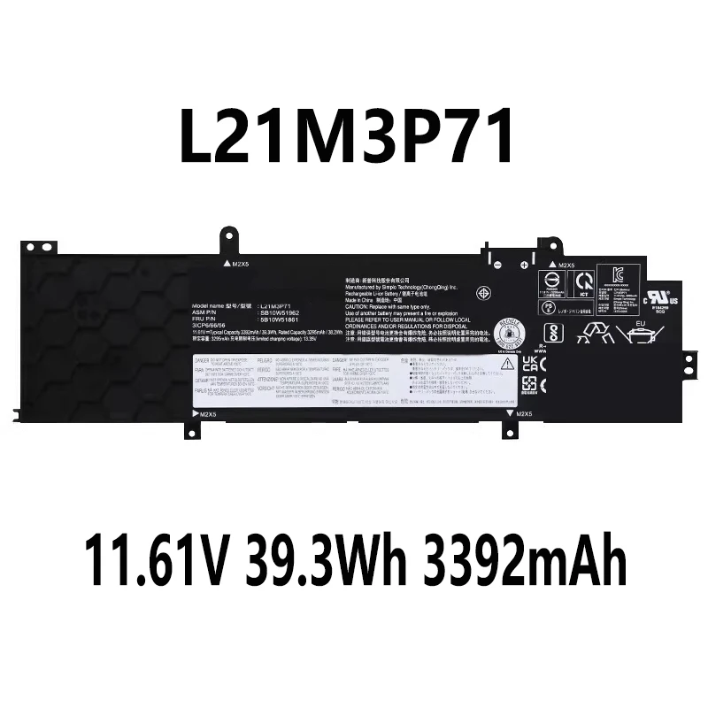 L21L3P71 L21M3P71 L21L4P71 11.61V 39.3Wh 3392mAh Battery For Lenovo ThinkPad T14 Gen 3 Type 21AH P14s Gen 3 Type 21AK
L21L3P71 L21M3P71 L21L4P71 11.61V 39.3Wh 3392mAh Battery For Lenovo ThinkPad T14 Gen 3 Type 21AH P14s Gen 3 Type 21AK