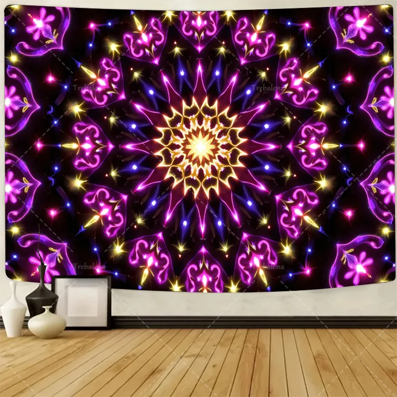 1 шт. настенный гобелен светящийся гобелен с мандалой-яркие неоновые огни для декора комнаты в стиле бохо
1 шт. настенный гобелен светящийся гобелен с мандалой-яркие неоновые огни для декора комнаты в стиле бохо
