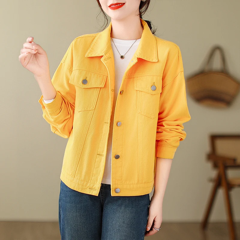 New Women's Denim Jacket Long Sleeve Loose Streetwear Pink Jacket Autumn Fashion Casual Office Lady Korean Ladies Coat Oversize
New Women's Denim Jacket Long Sleeve Loose Streetwear Pink Jacket Autumn Fashion Casual Office Lady Korean Ladies Coat Oversize