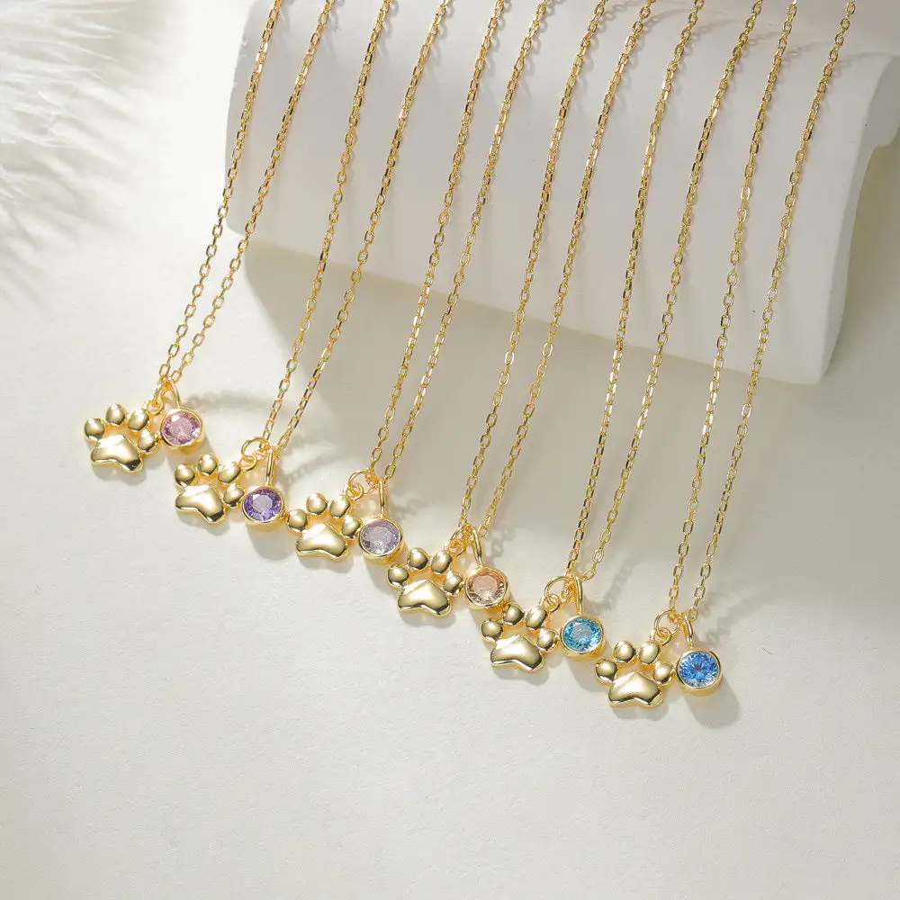 Customized Name Bubble Dog Paw Pendant Necklace Engraved Name Birthstone 18K Gold Plated Stainless Steel Memorial Jewelry Gift
Customized Name Bubble Dog Paw Pendant Necklace Engraved Name Birthstone 18K Gold Plated Stainless Steel Memorial Jewelry Gift